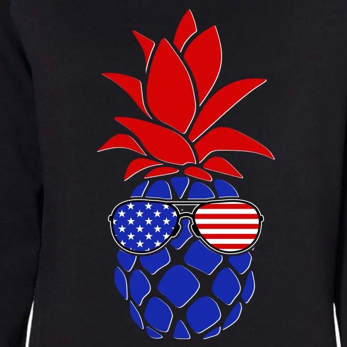 USA American Flag Sunglasses Pineapple Womens California Wash Sweatshirt