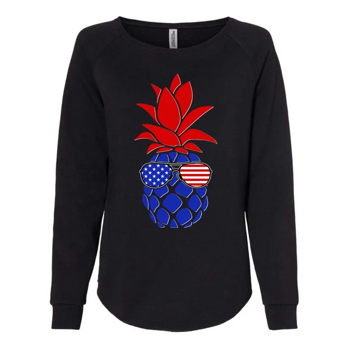 USA American Flag Sunglasses Pineapple Womens California Wash Sweatshirt