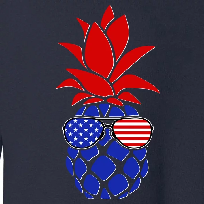 USA American Flag Sunglasses Pineapple Toddler Sweatshirt