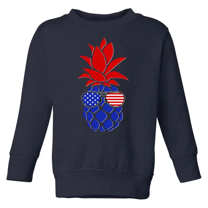 USA American Flag Sunglasses Pineapple Toddler Sweatshirt