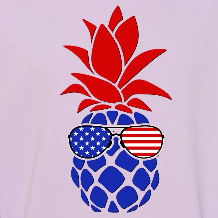 USA American Flag Sunglasses Pineapple Garment-Dyed Sweatshirt