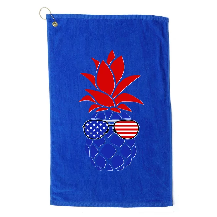 USA American Flag Sunglasses Pineapple Platinum Collection Golf Towel