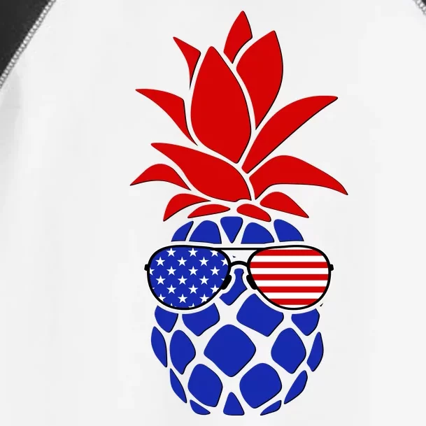 USA American Flag Sunglasses Pineapple Toddler Fine Jersey T-Shirt