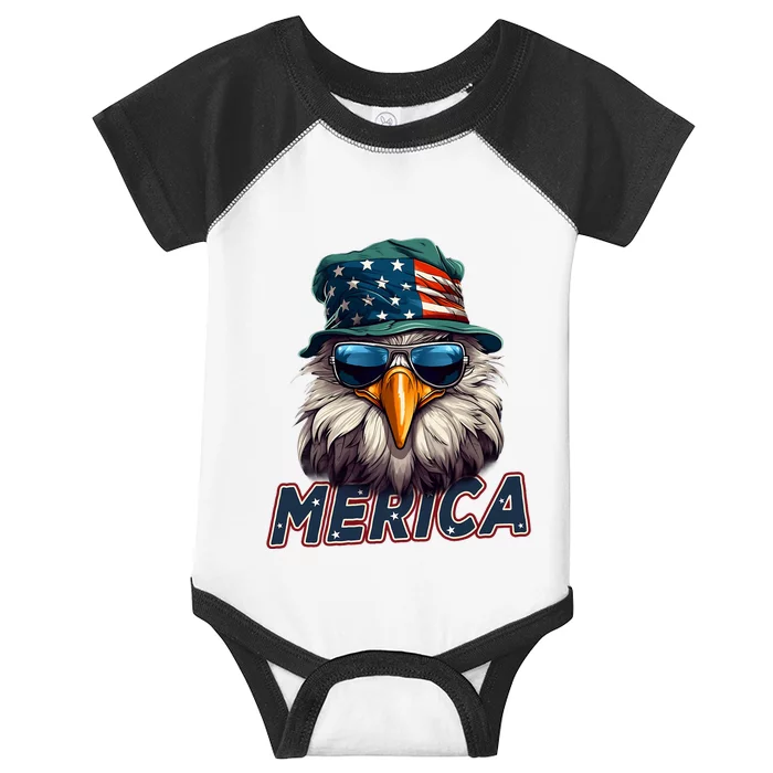 Usa American Flag Patriotic Eagle 4th Of July Infant Baby Jersey Bodysuit