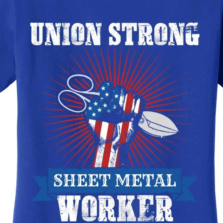 Us American Flag Of A Patriotic Sheet Metal Worker Union Cool Gift Women's T-Shirt