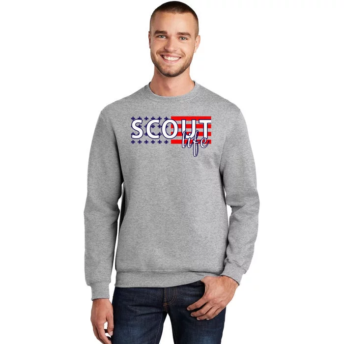 Us America Flag Scout Life Tall Sweatshirt