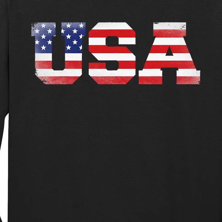 Us America Flag Tall Long Sleeve T-Shirt