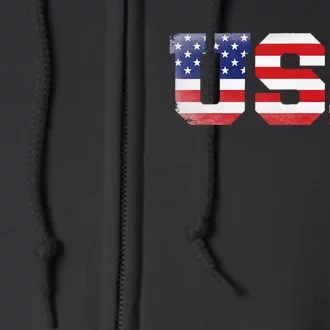 Us America Flag Full Zip Hoodie