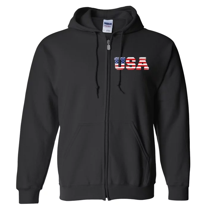 Us America Flag Full Zip Hoodie