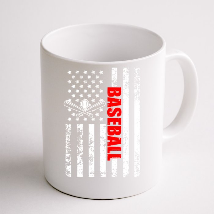 Us American Flag Baseball Patriotic Baseball Funny Gift Front & Back Coffee Mug