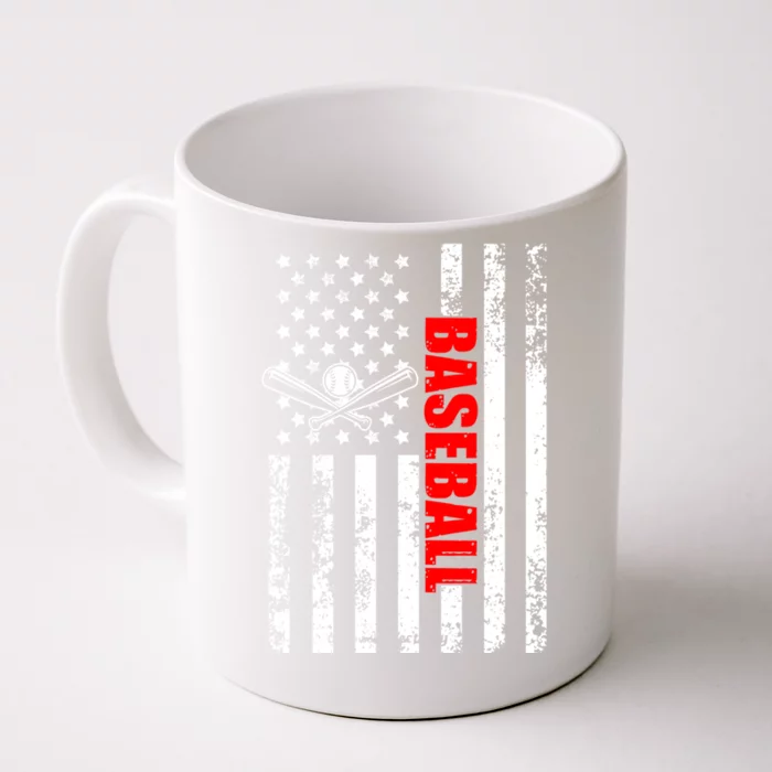 Us American Flag Baseball Patriotic Baseball Funny Gift Front & Back Coffee Mug