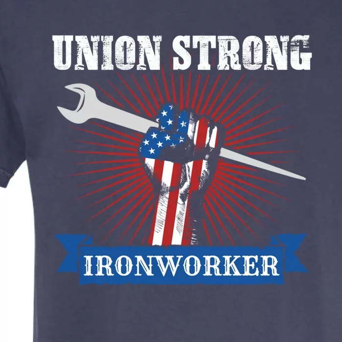 Us American Flag Of Iron Worker Union A Labor Day Celebrate Cute Gift Garment-Dyed Heavyweight T-Shirt