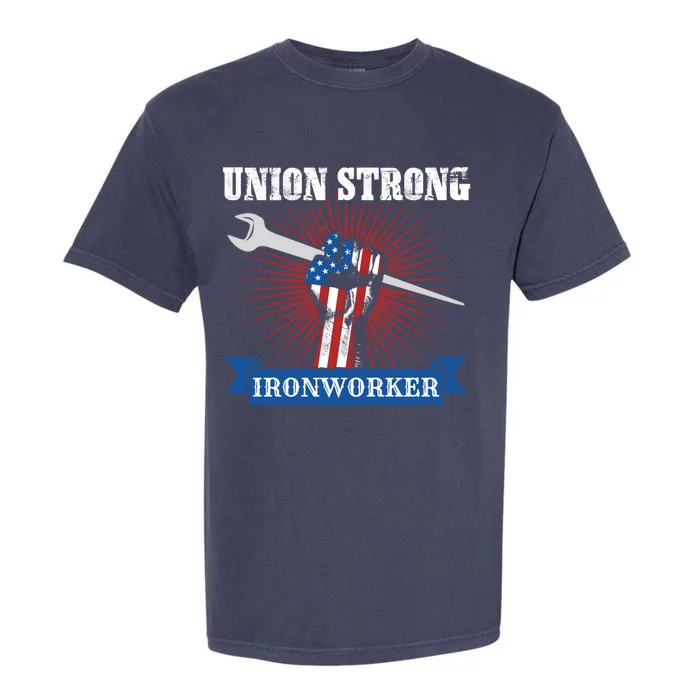 Us American Flag Of Iron Worker Union A Labor Day Celebrate Cute Gift Garment-Dyed Heavyweight T-Shirt