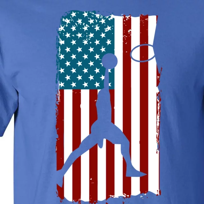 Us American Flag Basketball Patriotic Athlete Print Gift Tall T-Shirt