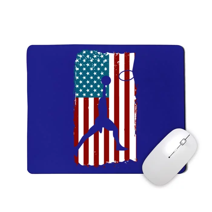 Us American Flag Basketball Patriotic Athlete Print Gift Mousepad