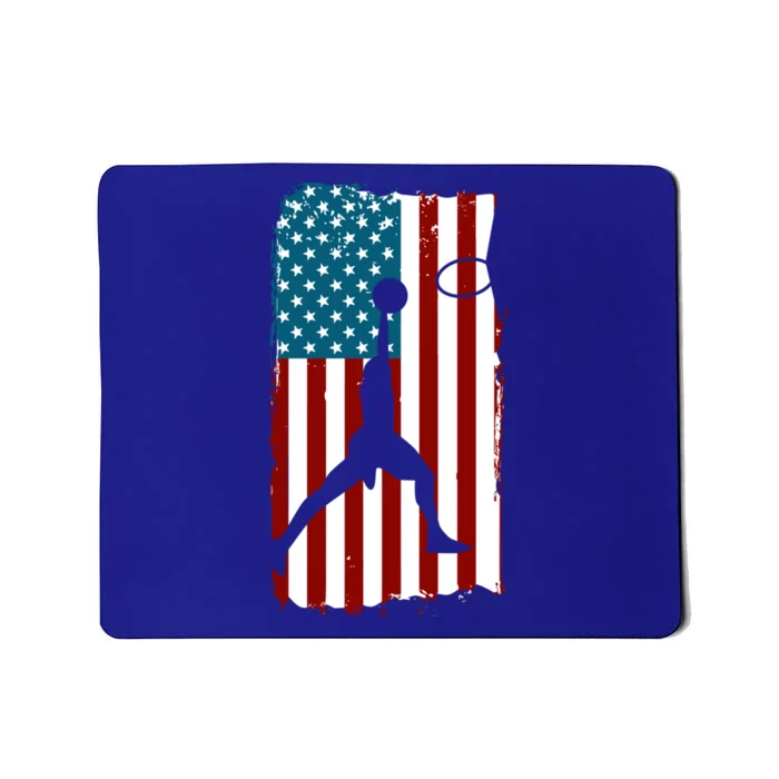 Us American Flag Basketball Patriotic Athlete Print Gift Mousepad