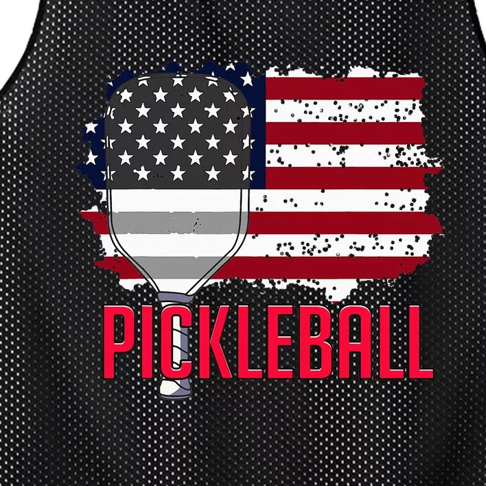 Us American Flag Pickleball Lover Player Paddle Mesh Reversible Basketball Jersey Tank