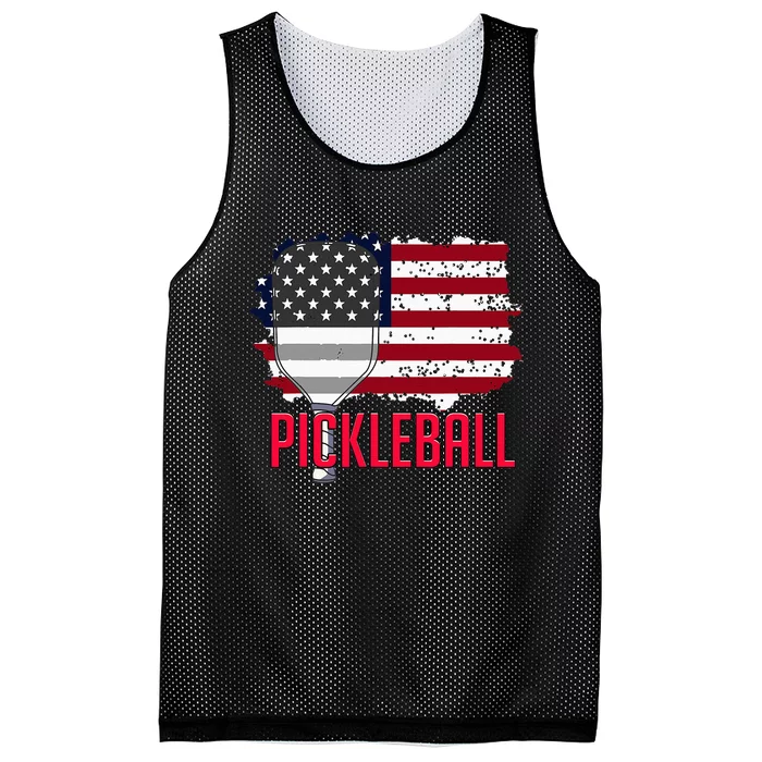 Us American Flag Pickleball Lover Player Paddle Mesh Reversible Basketball Jersey Tank