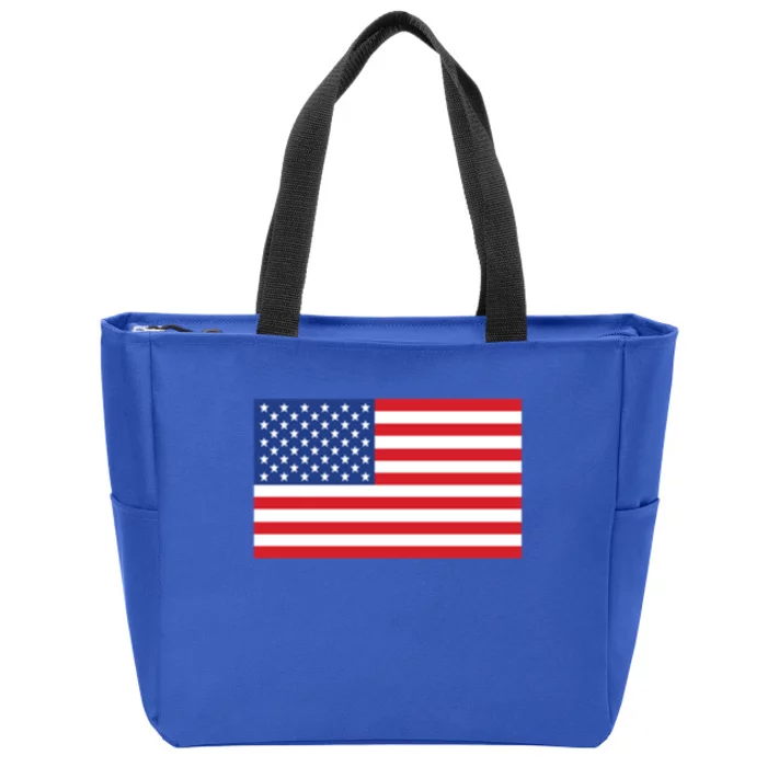 Us American Flag Pocket Print Funny Gift Crewneck Gift Zip Tote Bag