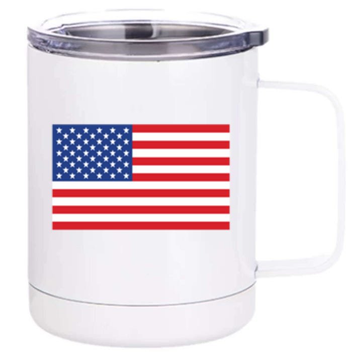 Us American Flag Pocket Print Funny Gift Crewneck Gift Front & Back 12oz Stainless Steel Tumbler Cup