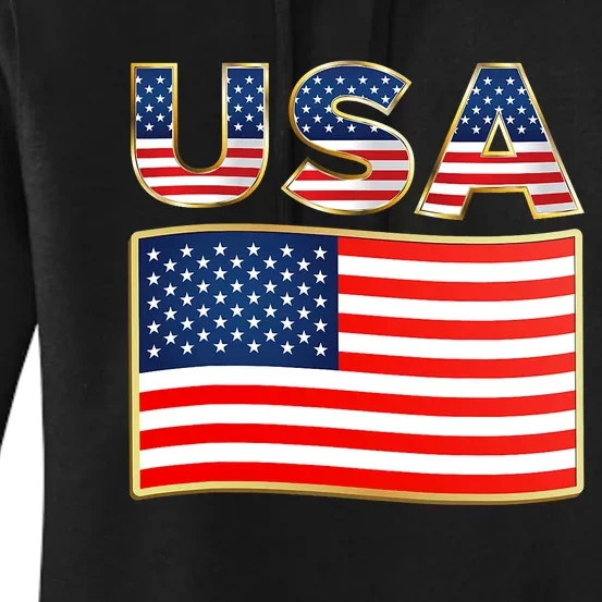 USA American Flag United States US Patriotic Women's Pullover Hoodie