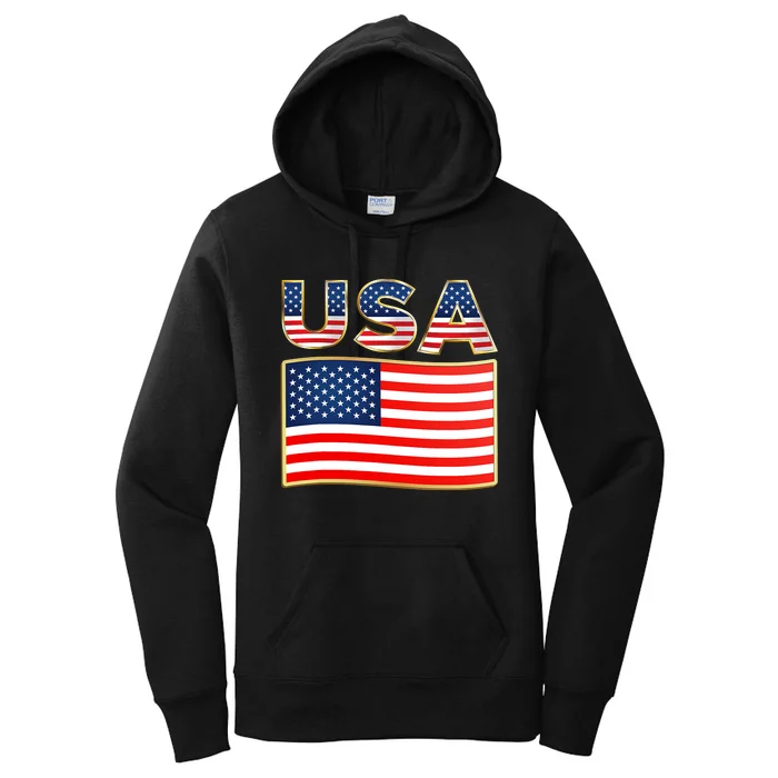 USA American Flag United States US Patriotic Women's Pullover Hoodie