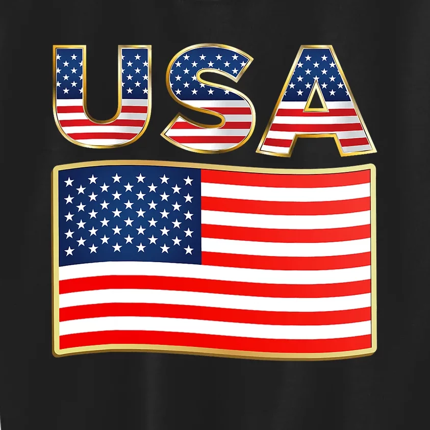 USA American Flag United States US Patriotic Kids Sweatshirt