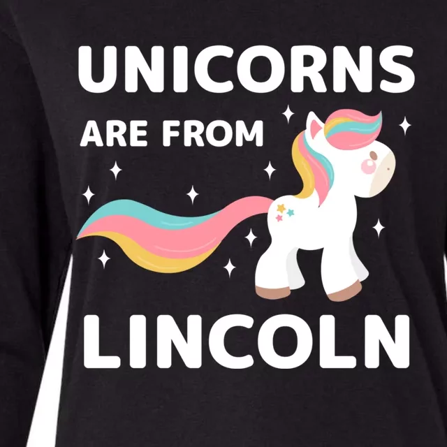 Unicorns Are From Lincoln Nebraska Resident Ne Local Gift Womens Cotton Relaxed Long Sleeve T-Shirt