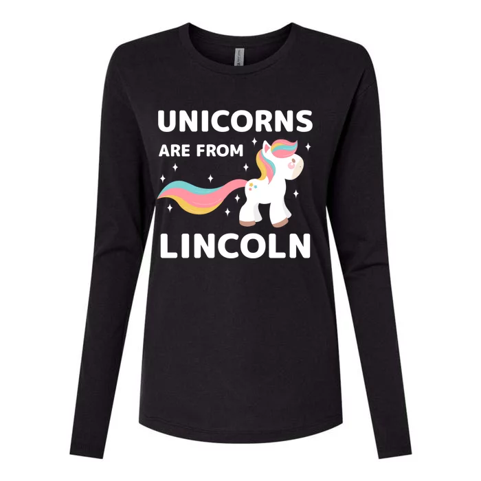 Unicorns Are From Lincoln Nebraska Resident Ne Local Gift Womens Cotton Relaxed Long Sleeve T-Shirt