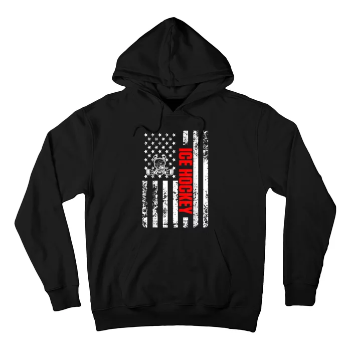 US American Flag Sports Patriotic Ice Hockey Hoodie