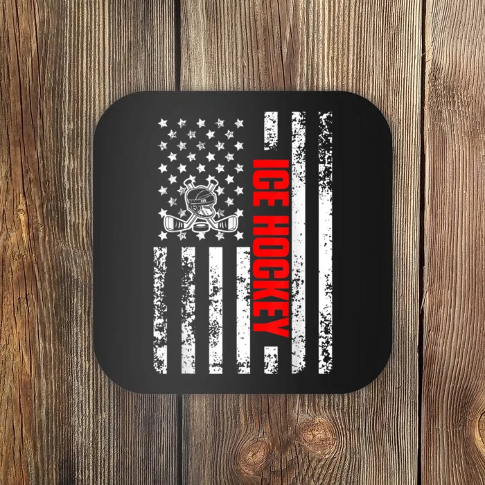 US American Flag Sports Patriotic Ice Hockey Coaster