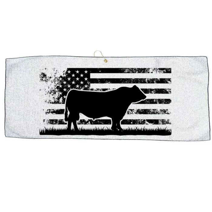 USA American Flag America Cow Black Angus Rancher Large Microfiber Waffle Golf Towel