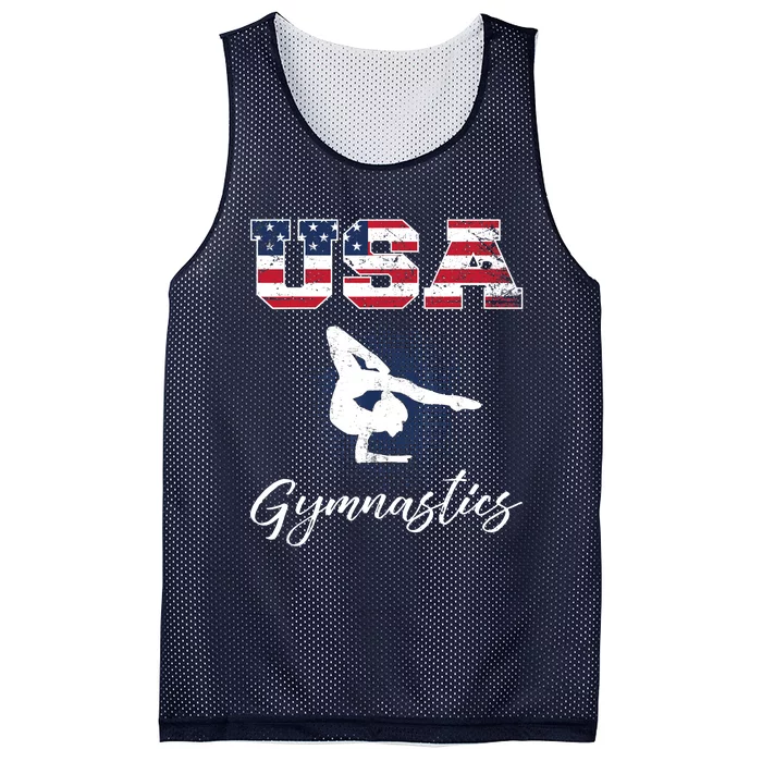 USA American Flag Gymnastics Tee Gymnast 4th of July Mesh Reversible Basketball Jersey Tank