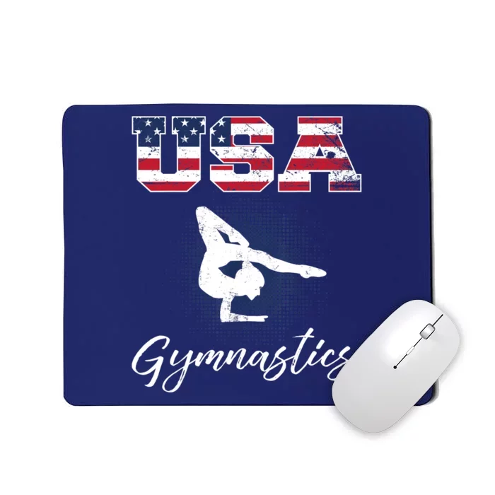 USA American Flag Gymnastics Tee Gymnast 4th of July Mousepad