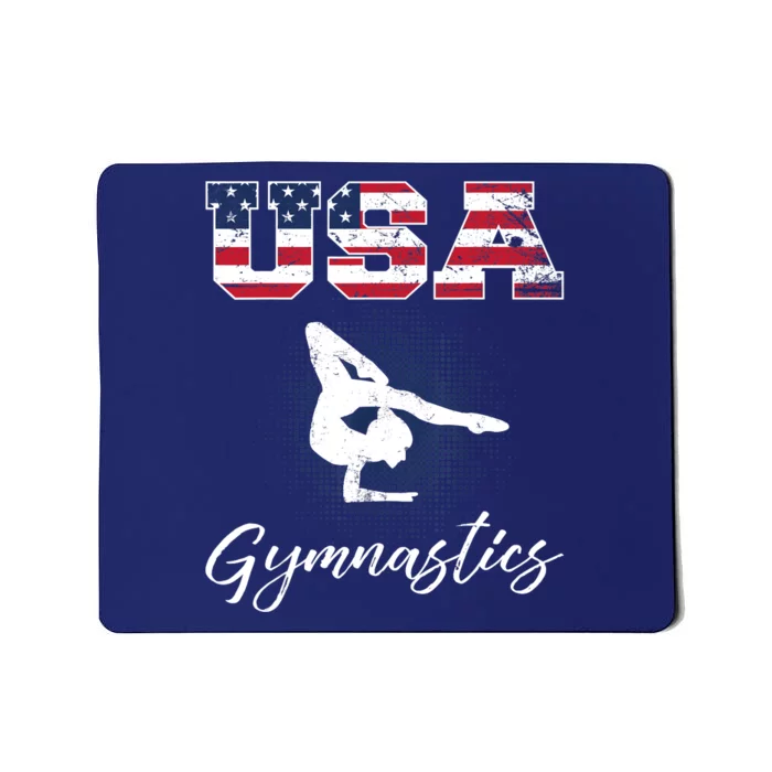 USA American Flag Gymnastics Tee Gymnast 4th of July Mousepad