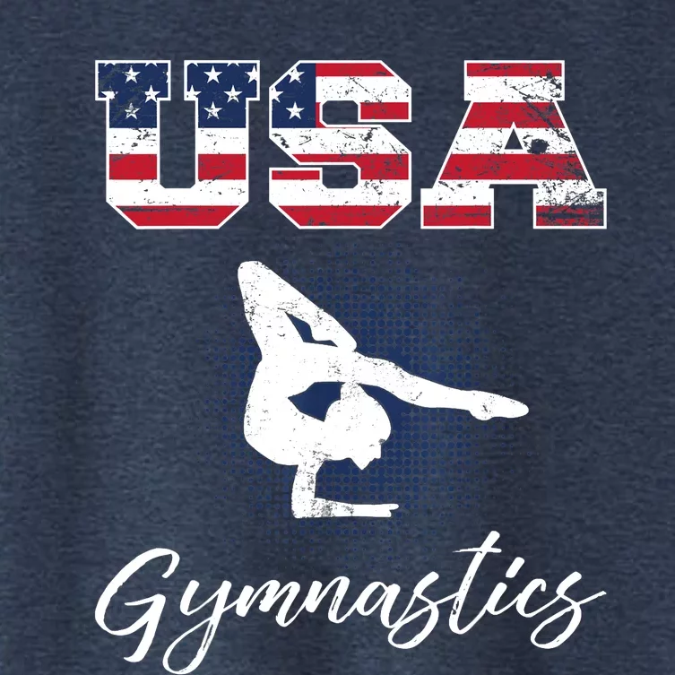 USA American Flag Gymnastics Tee Gymnast 4th of July Women's Crop Top Tee