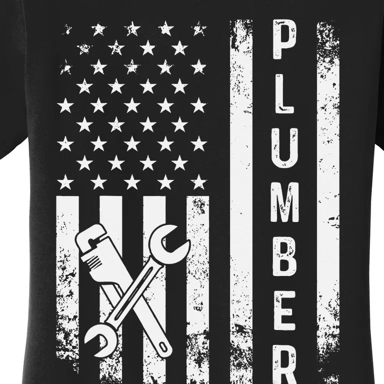 USA American Flag Plumber funny Plumbers Patriotic Women's T-Shirt