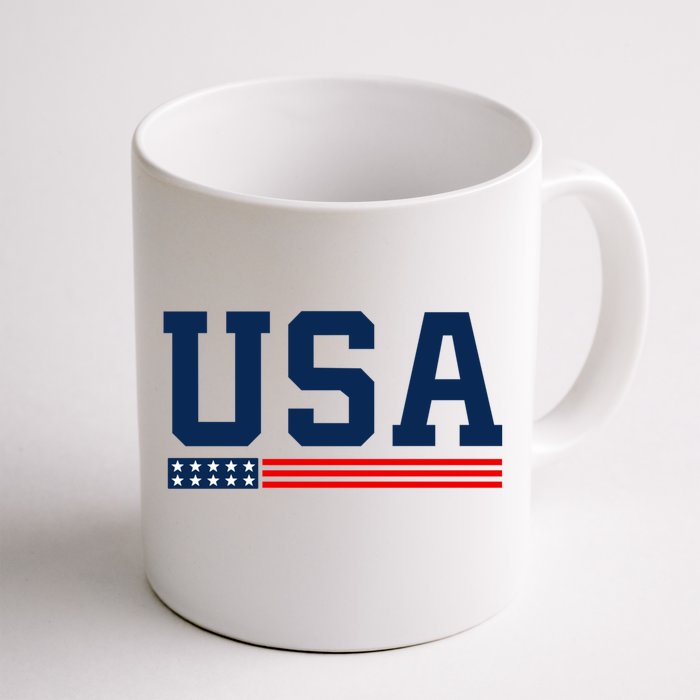 Usa American Flag 4th Of July Proud American Front & Back Coffee Mug