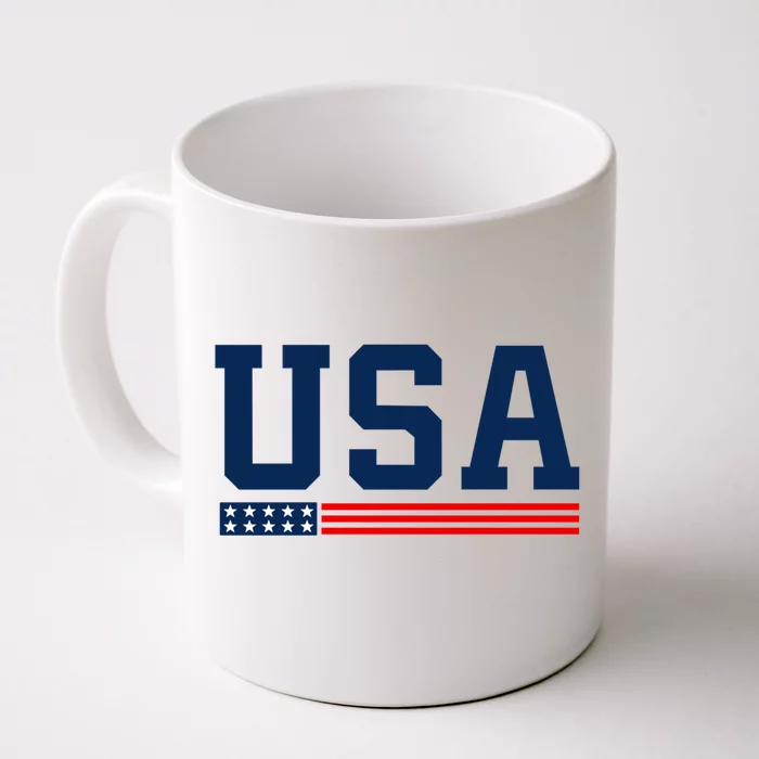 Usa American Flag 4th Of July Proud American Front & Back Coffee Mug