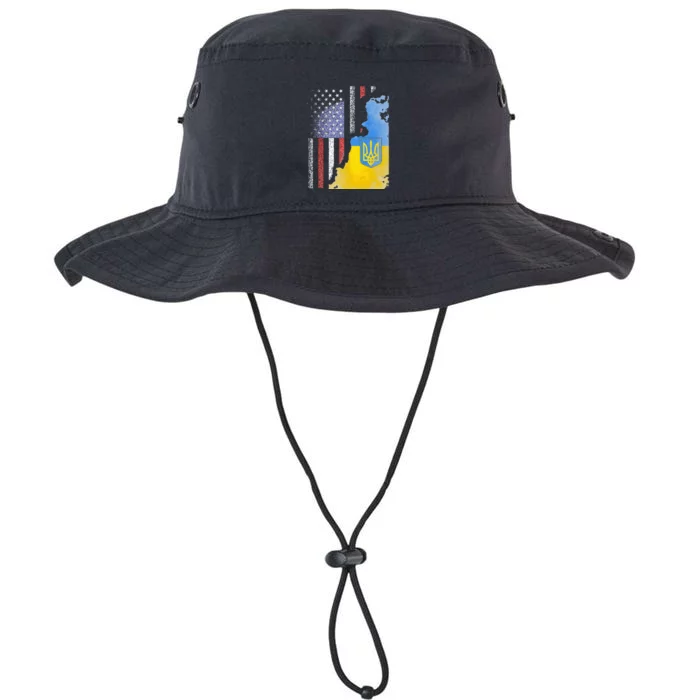 Ukrainian American Flag Ukraine Usa America Roots Legacy Cool Fit Booney Bucket Hat