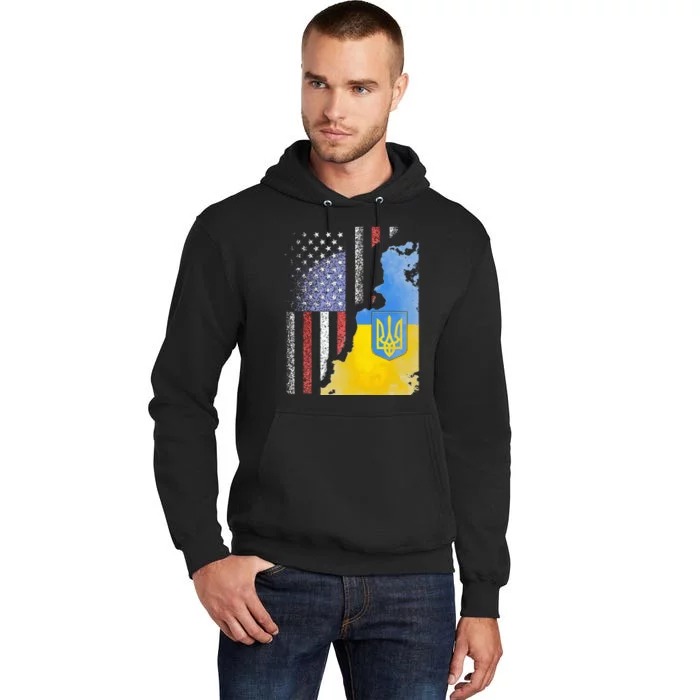 Ukrainian American Flag Ukraine Usa America Roots Tall Hoodie