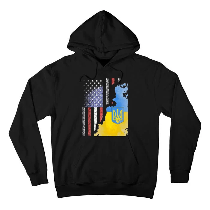 Ukrainian American Flag Ukraine Usa America Roots Tall Hoodie