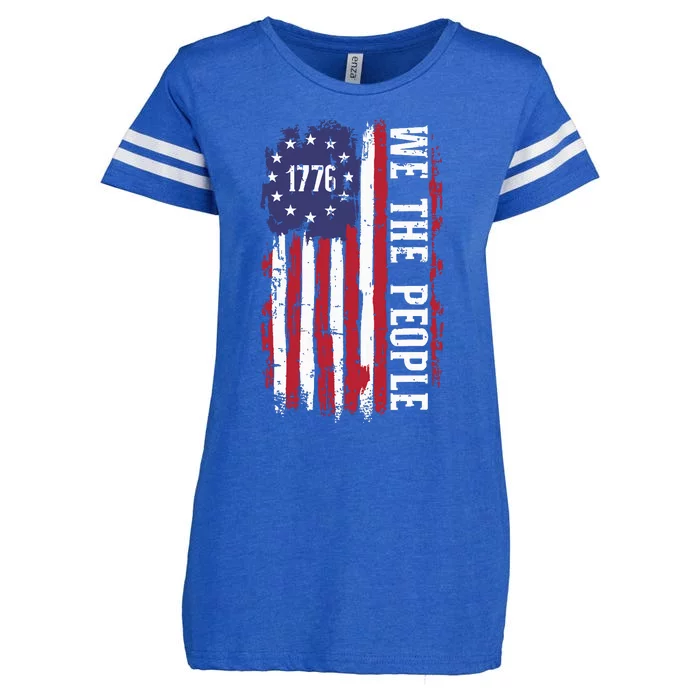 Us American Flag 1776 We The People For Independence Day Enza Ladies Jersey Football T-Shirt