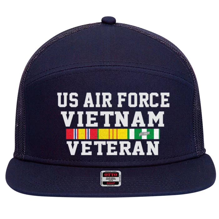 Us Air Force Vietnam Veteran Veteran's Day Gift 7 Panel Mesh Trucker Snapback Hat