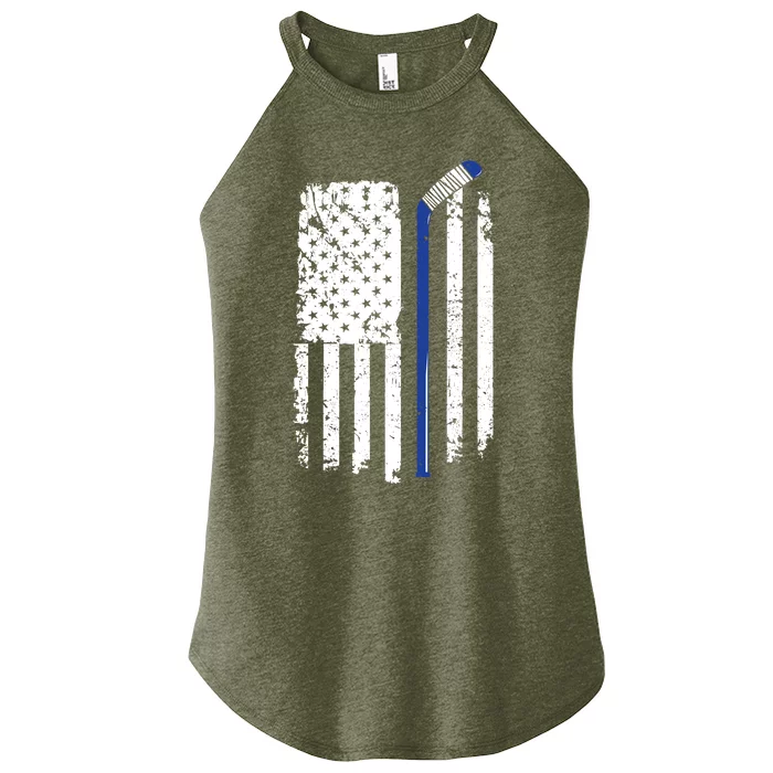 U.S. American Flag Hockey Player Women’s Perfect Tri Rocker Tank