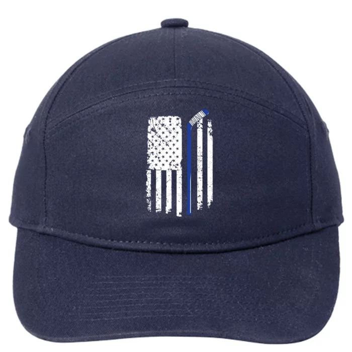 U.S. American Flag Hockey Player 7-Panel Snapback Hat