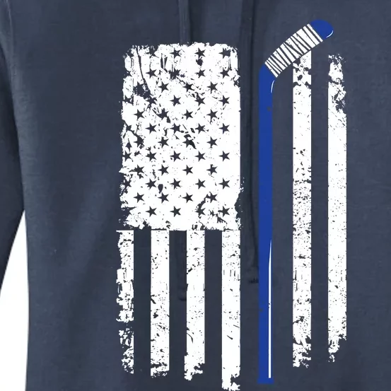 U.S. American Flag Hockey Player Women's Pullover Hoodie