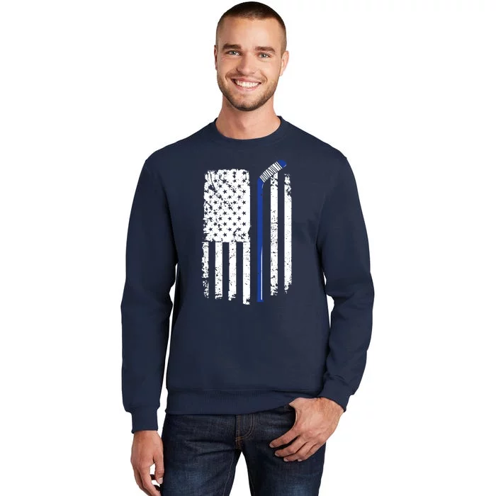 U.S. American Flag Hockey Player Tall Sweatshirt