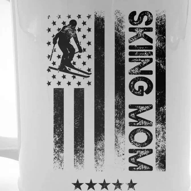 Usa American Flag Gift Skiing Mom Gift Front & Back Beer Stein