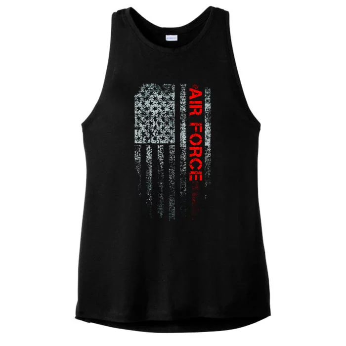 U.S. Air Force Vintage USA Flag Ladies Tri-Blend Wicking Tank